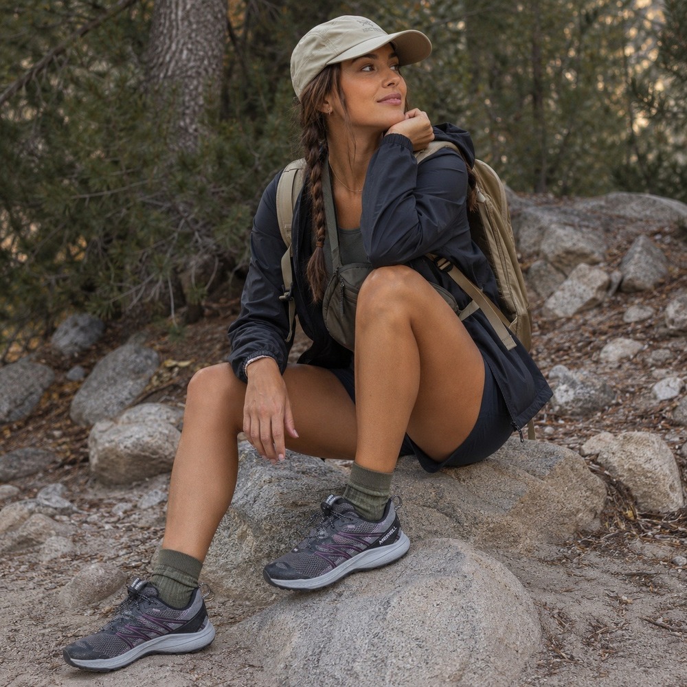 Merrell Bravada 2 Trail Hiking Shoes Gray Purple Quantum Women's 8.5 Toggle Lace